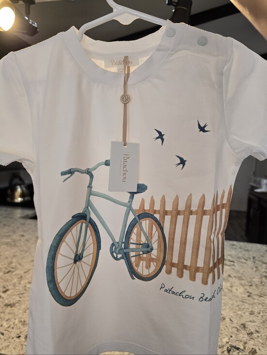 Patachou Other - NWT Patachou 4T Boy Beach Bicycle Graphic Tee European Luxury Designer